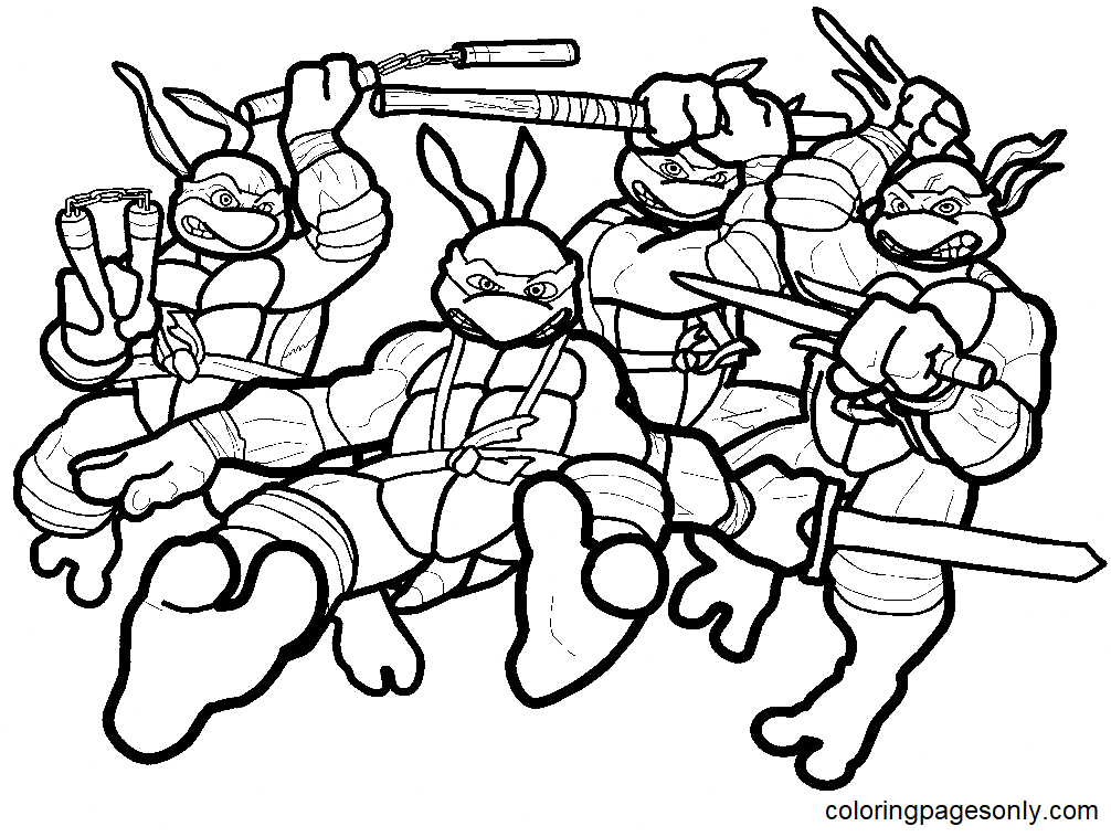 Ninja turtles coloring pages printable for free download