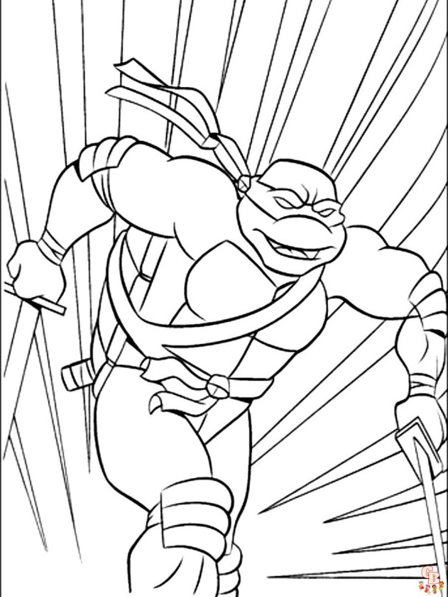 These ninja turtles coloring pages for kids