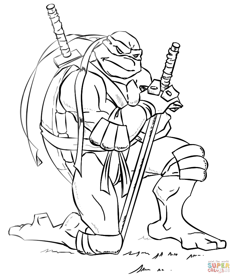Leonardo from ninja turtles coloring page free printable coloring pages