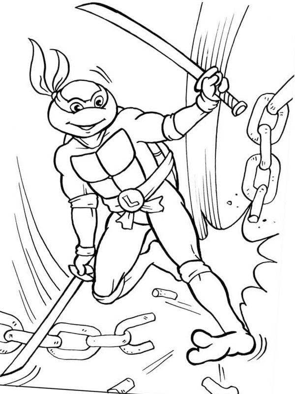 Leonardo ninja turtles coloring page