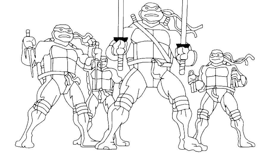 Online coloring pages mutant coloring raphael leonardo and michelangelo donatello teenage mutant ninja turtles