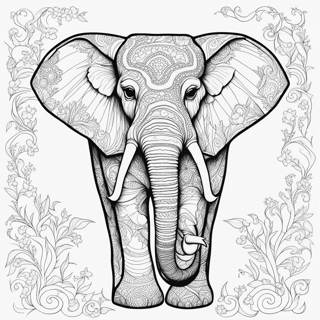 How to draw an color elephant