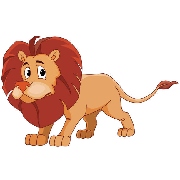 Cartoon sad lion cub stock illustrations royalty