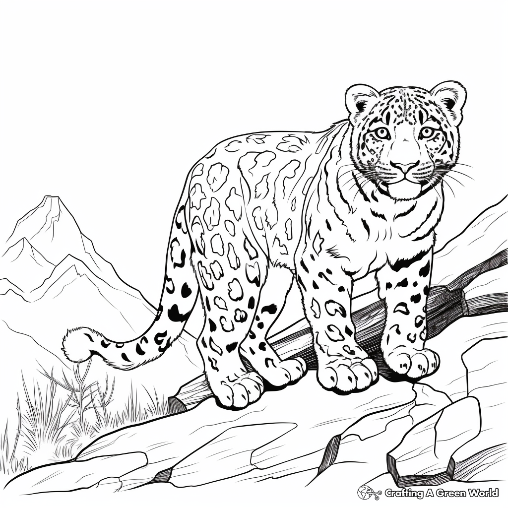 Snow leopard coloring pages