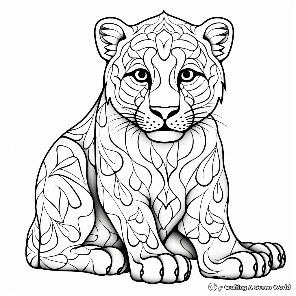 Snow leopard coloring pages