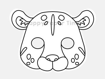 Leopard jaguar mask printable coloring