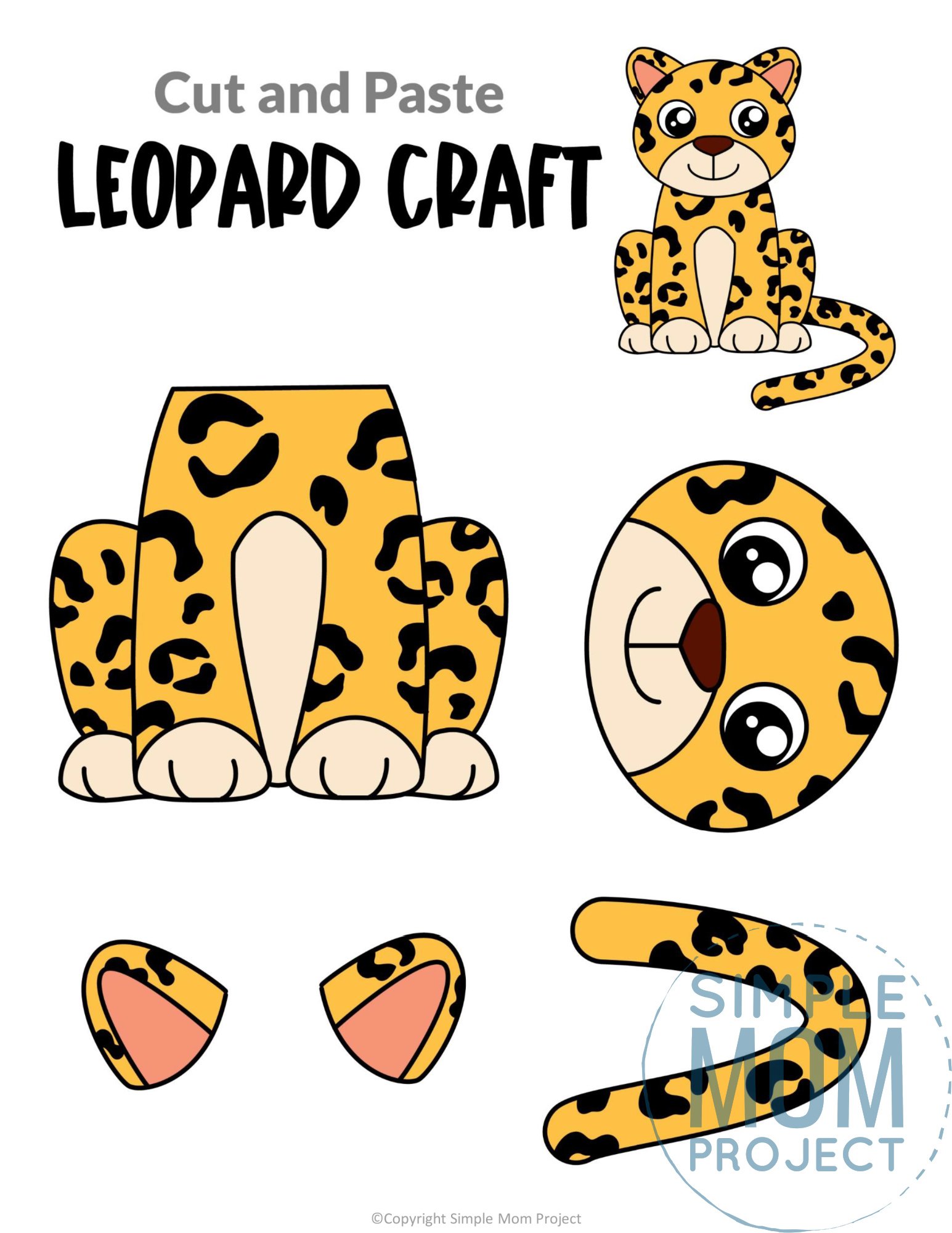 Free printable leopard craft template â simple mom project