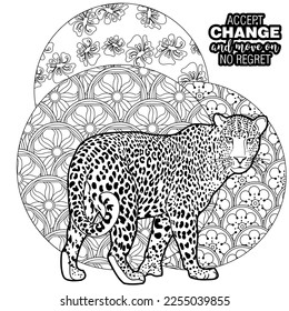 Colouring pictures vector illustration leopard antistress stock vector royalty free