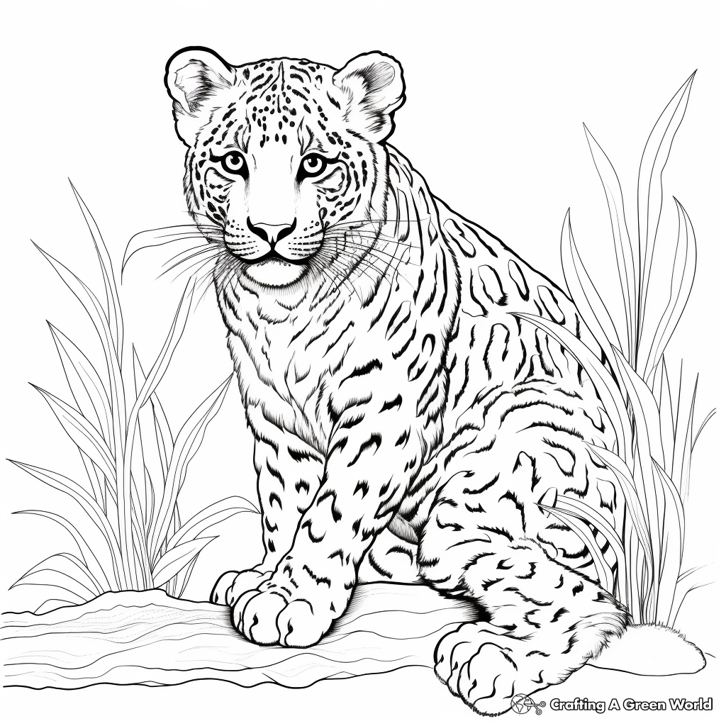 Snow leopard coloring pages