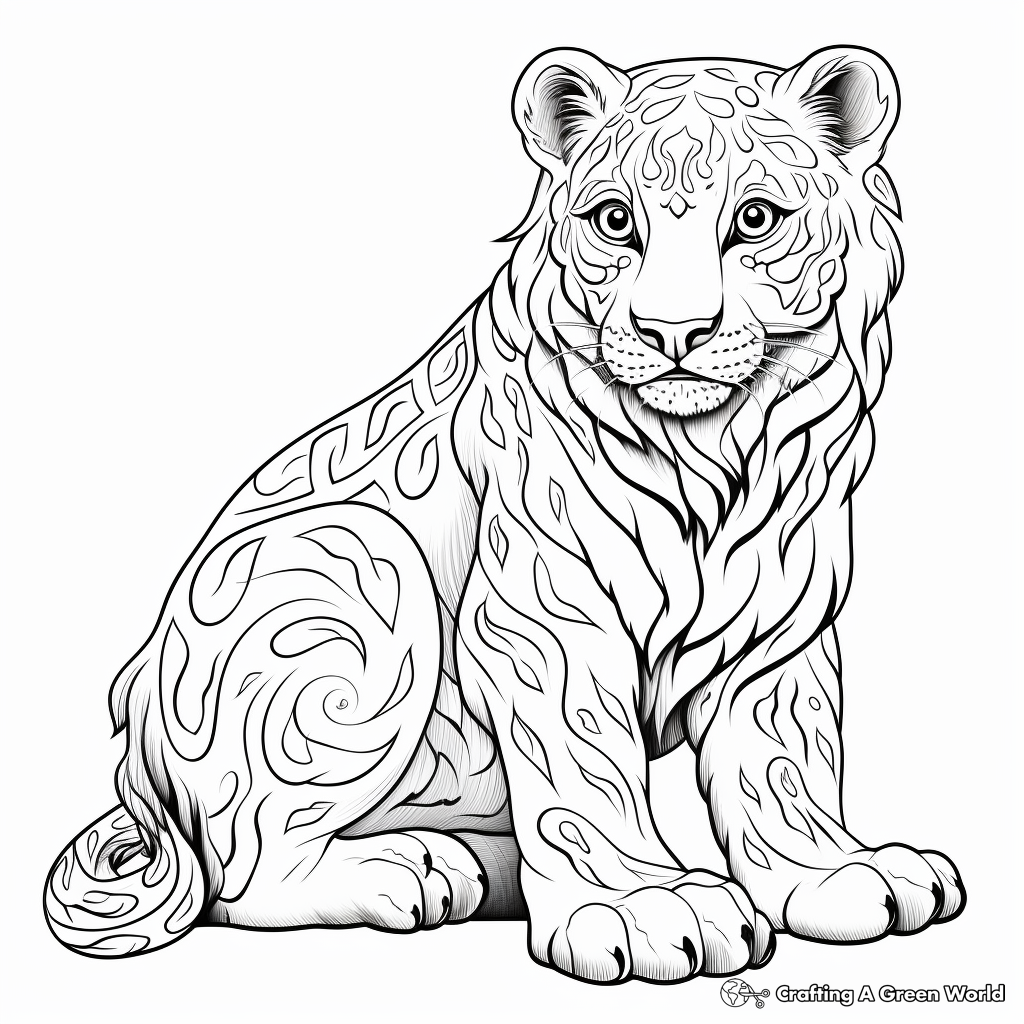 Snow leopard coloring pages