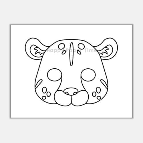 Leopard jaguar mask printable coloring