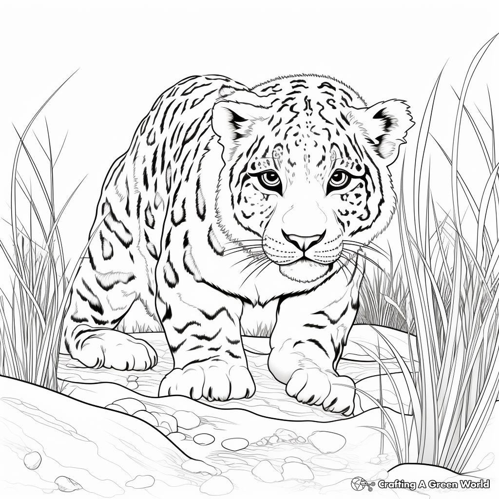 Snow leopard coloring pages