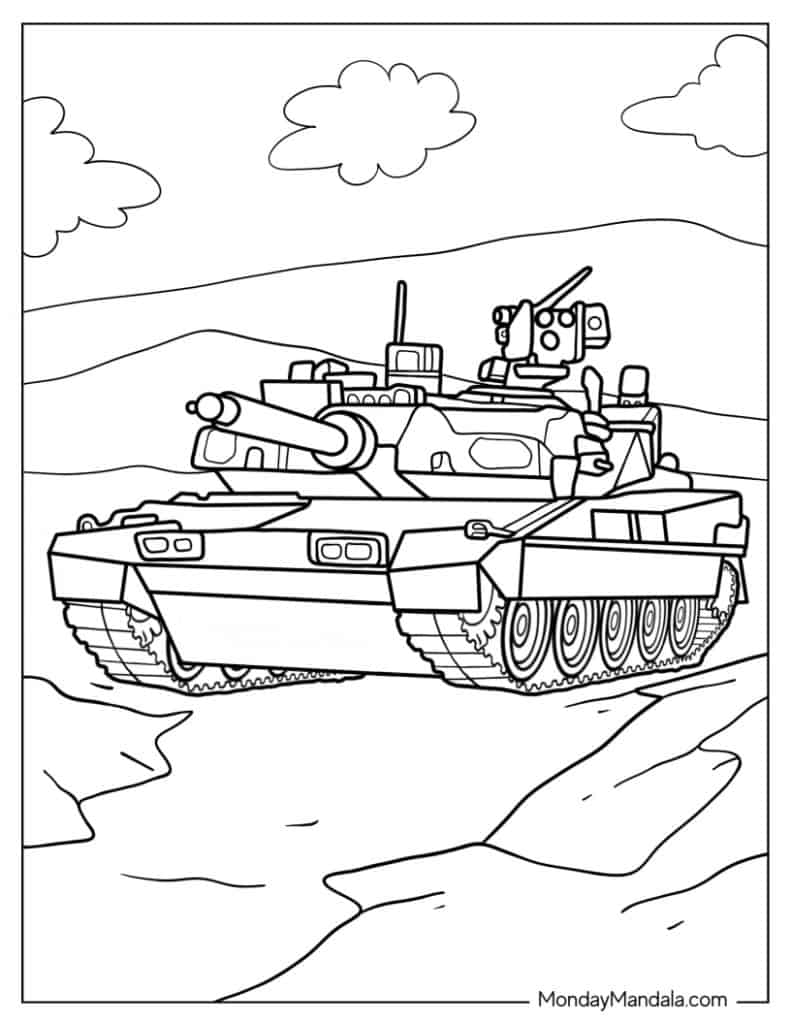 Tank coloring pages free pdf printables