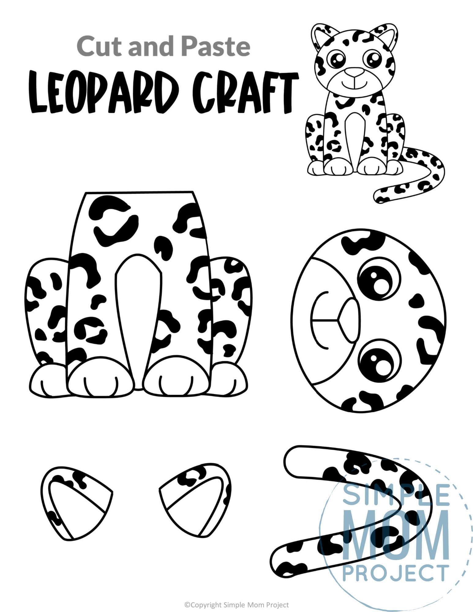 Free printable leopard craft template leopard craft safari animal crafts zoo crafts