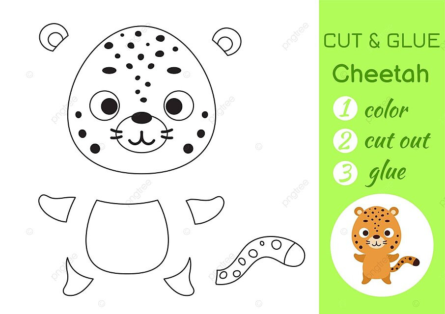 Cheetah craft for preschoolers color cut glue illustration paste book vector school drawing book drawing rat drawing png and vector with transparent background for free download