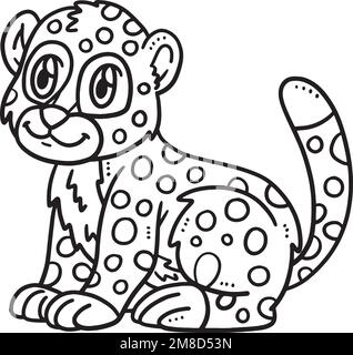 Cheetah coloring page isolated for kids stock vector image art