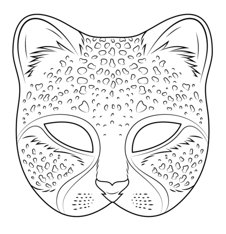 Cheetah mask coloring page free printable coloring pages