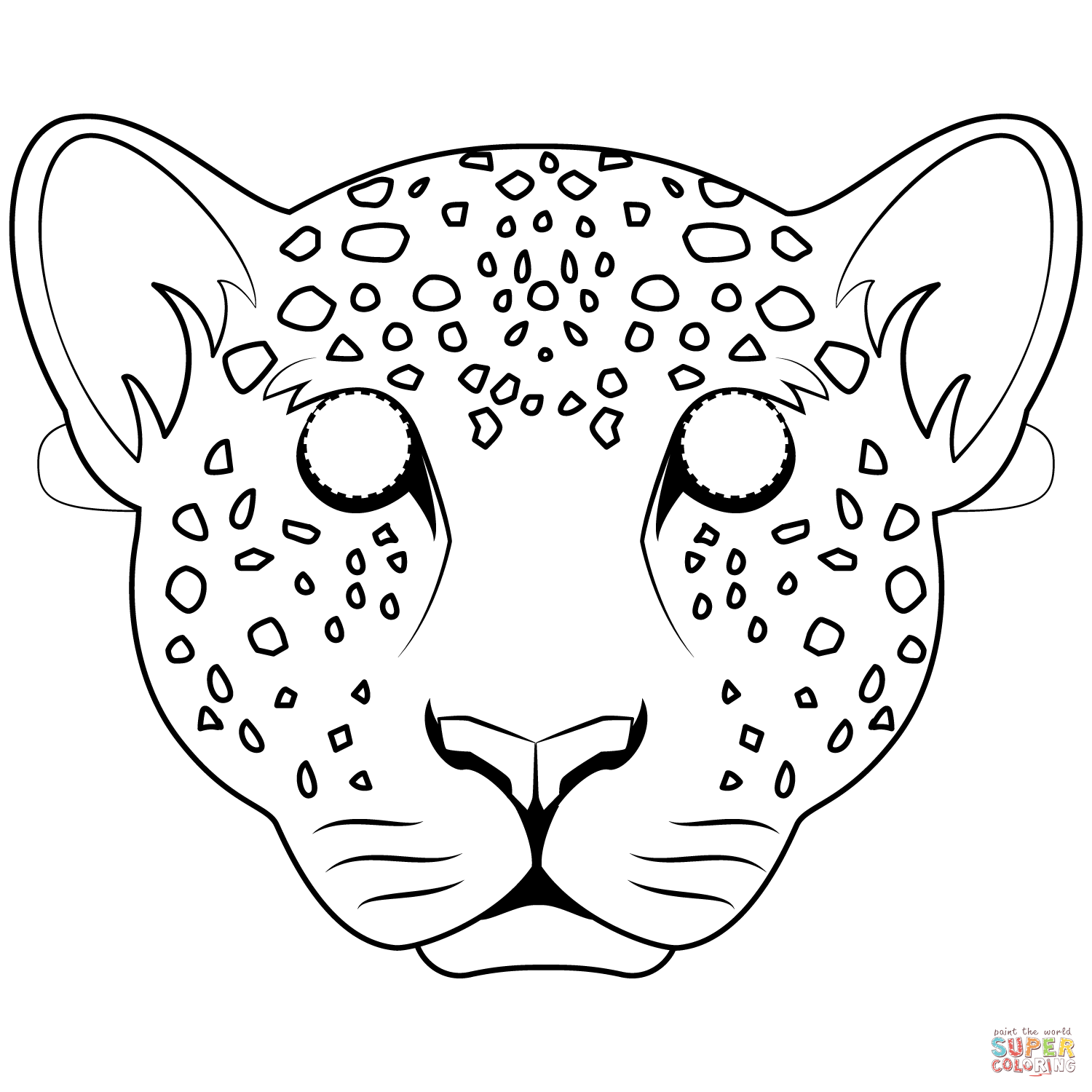 Leopard mask coloring page free printable coloring pages