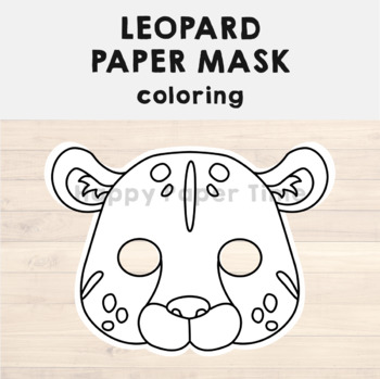 Leopard jaguar paper mask jungle printable animal coloring craft activity