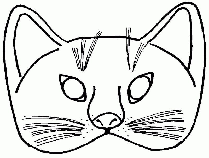 Cat mask drawing coloring page