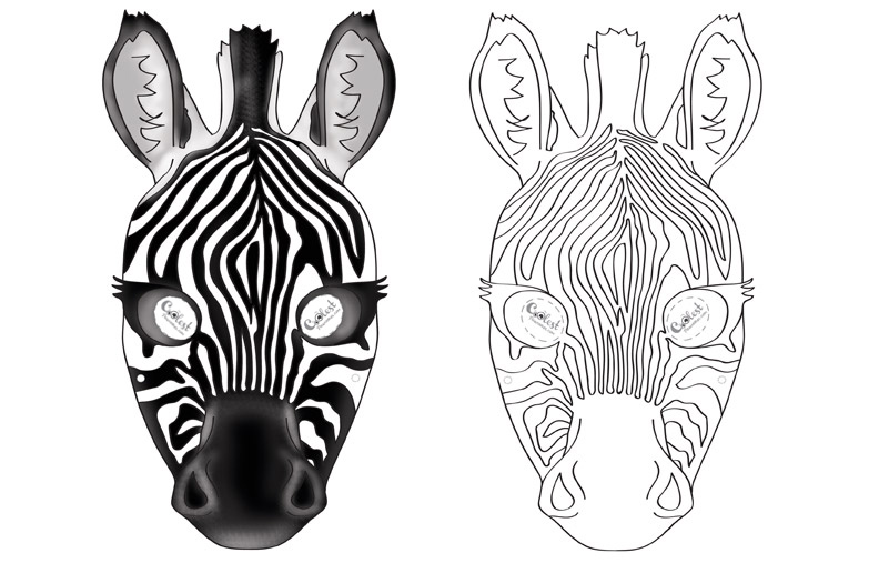 Printable zebra mask