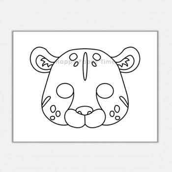 Leopard jaguar paper mask jungle printable animal coloring craft activity