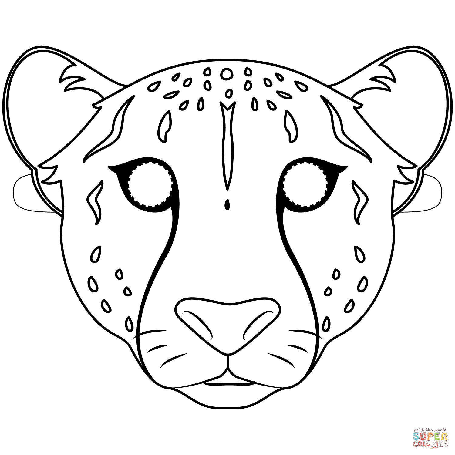 Cheetah mask coloring page free printable coloring pages printable coloring masks animal coloring pages printable animal masks