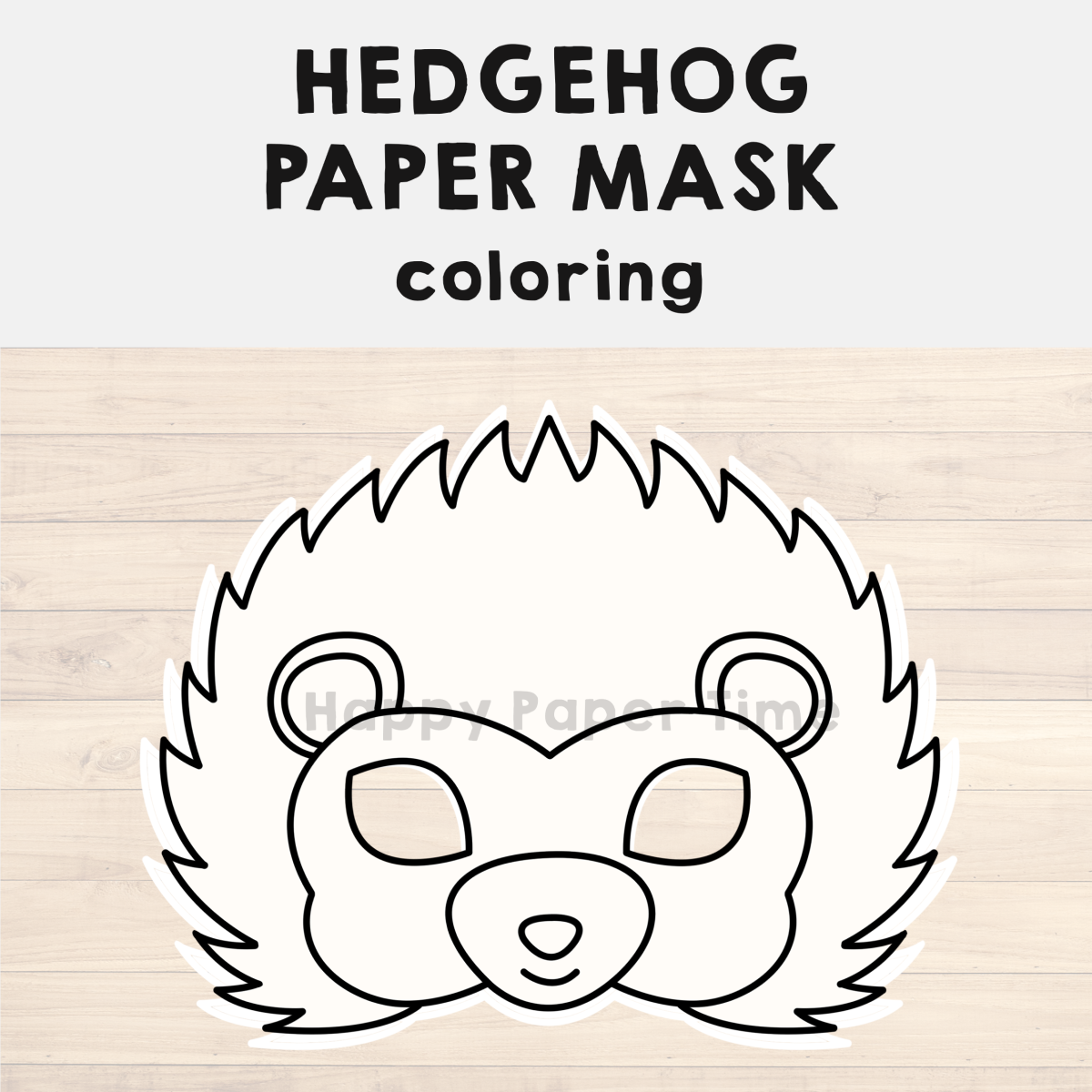 Hedgehog paper mask printable woodland forest animal coloring craft activity made by teachers