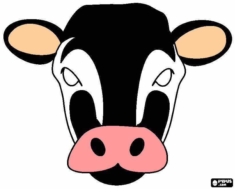 Cow mask coloring page printable cow mask