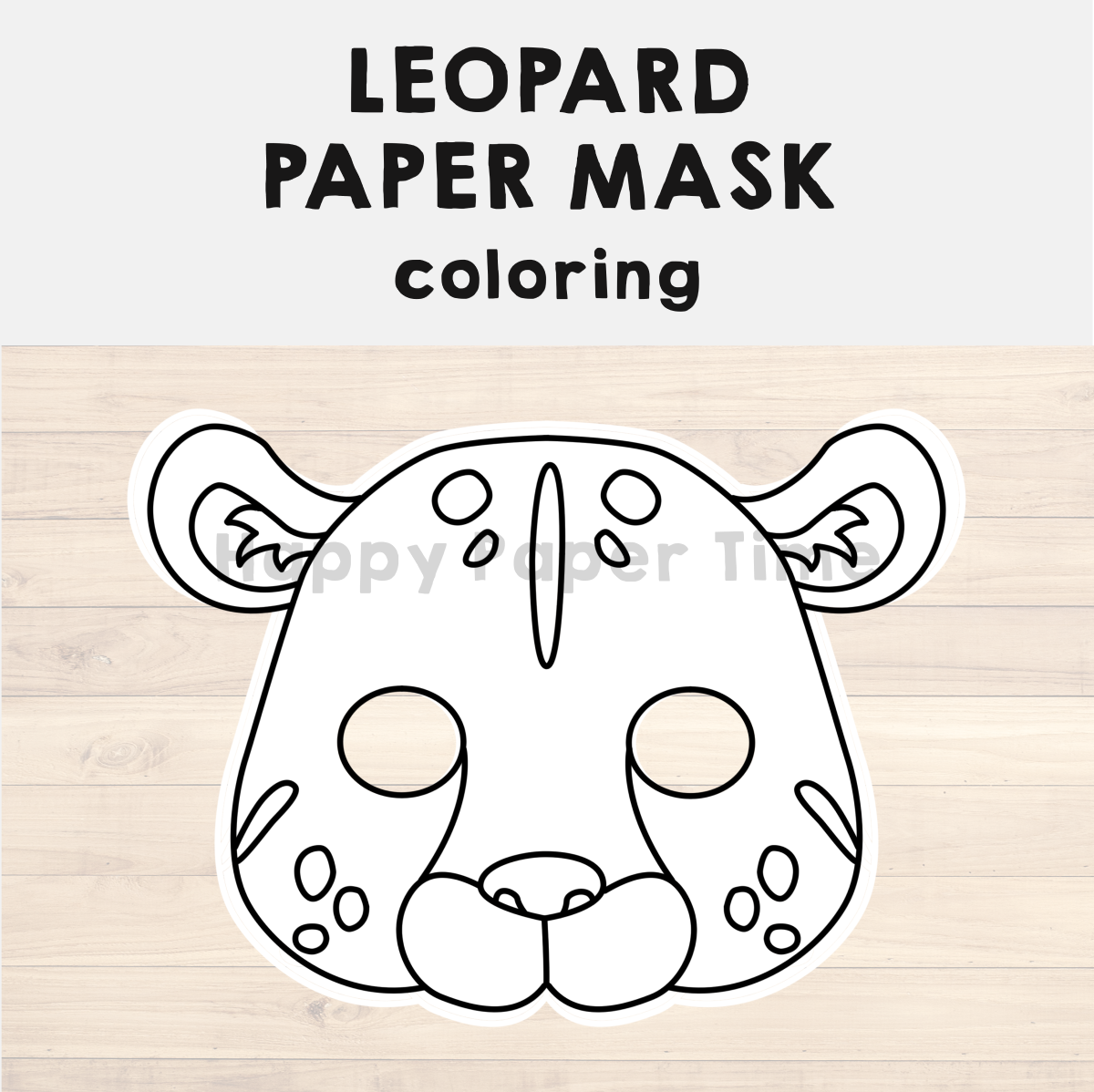 Leopard jaguar paper mask jungle printable animal coloring craft activity made by teachers