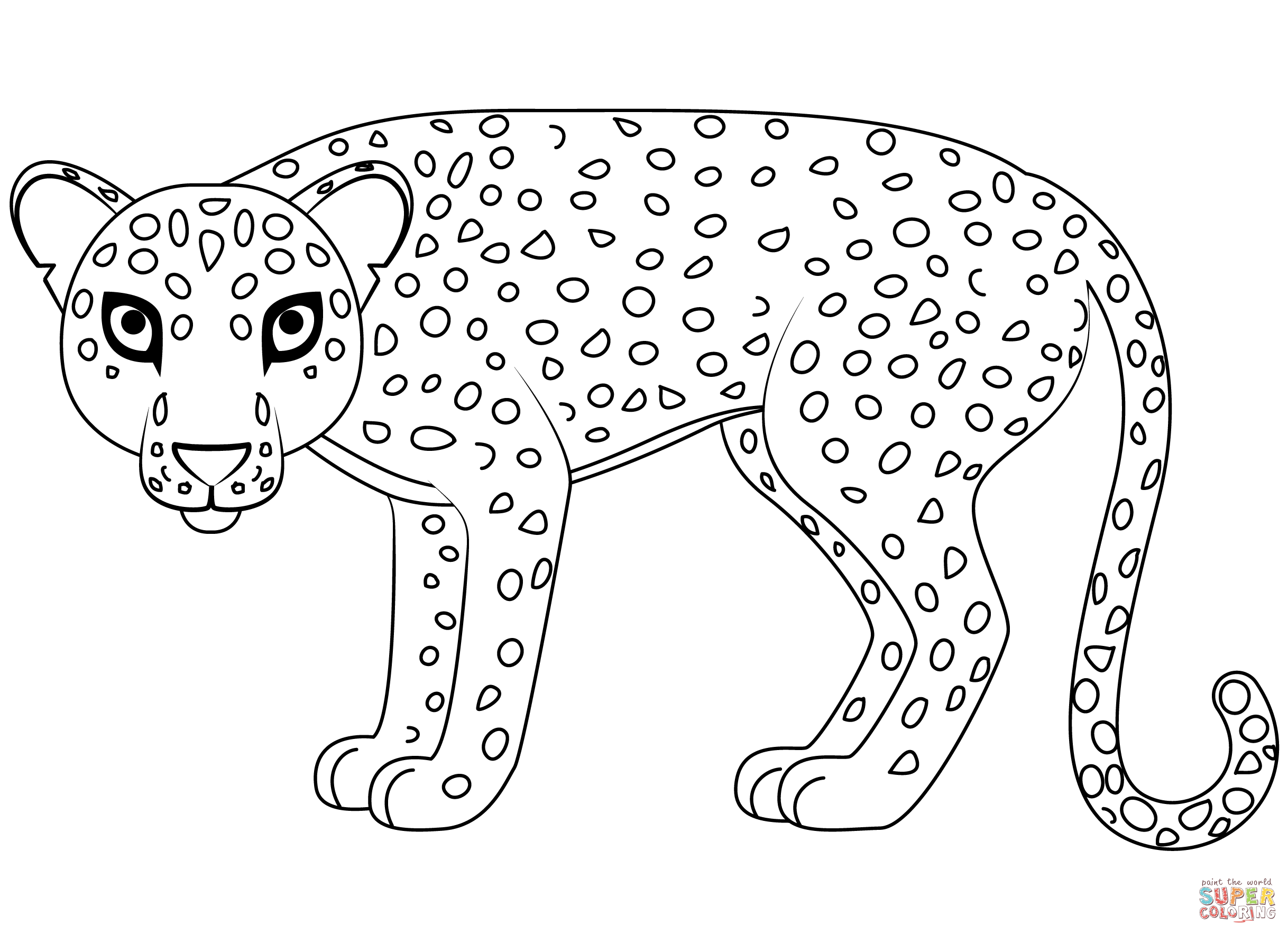 Leopard coloring page free printable coloring pages