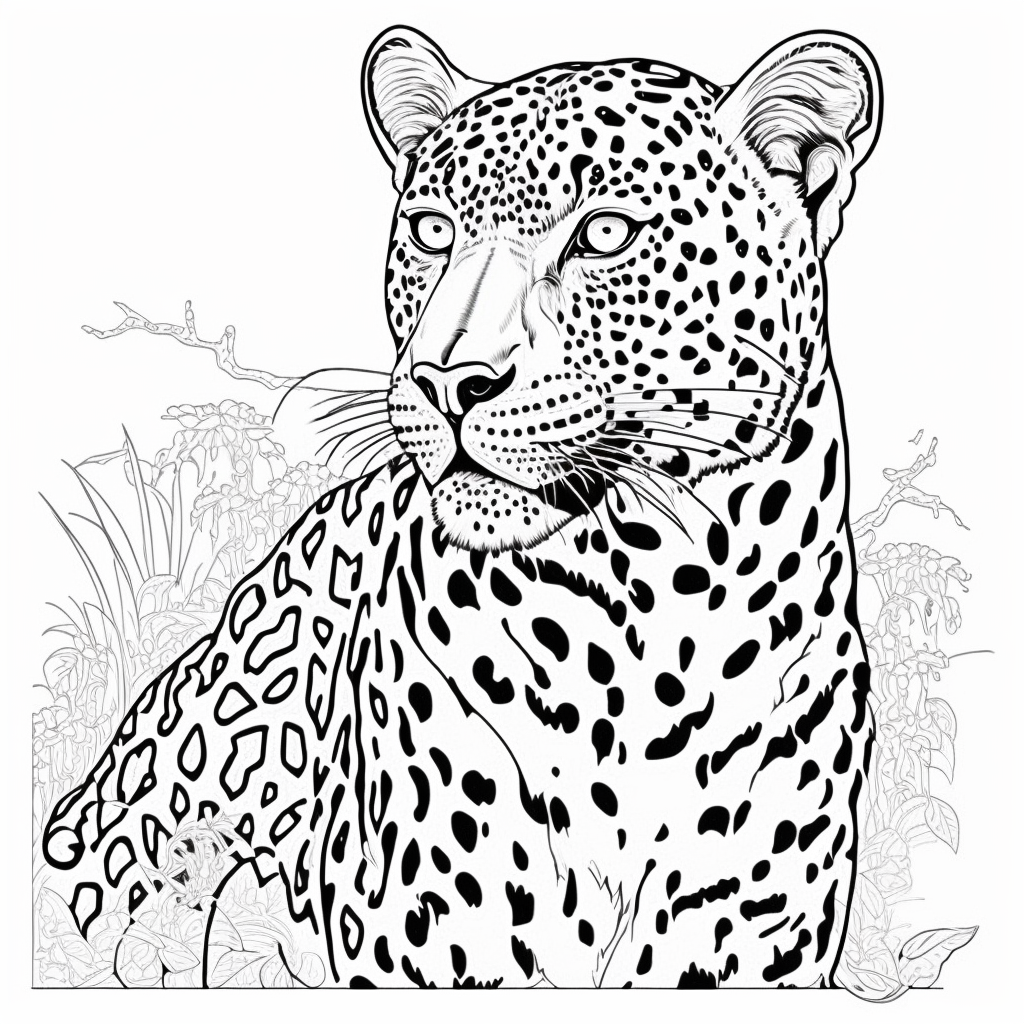 Leopard coloring page â lulu pages