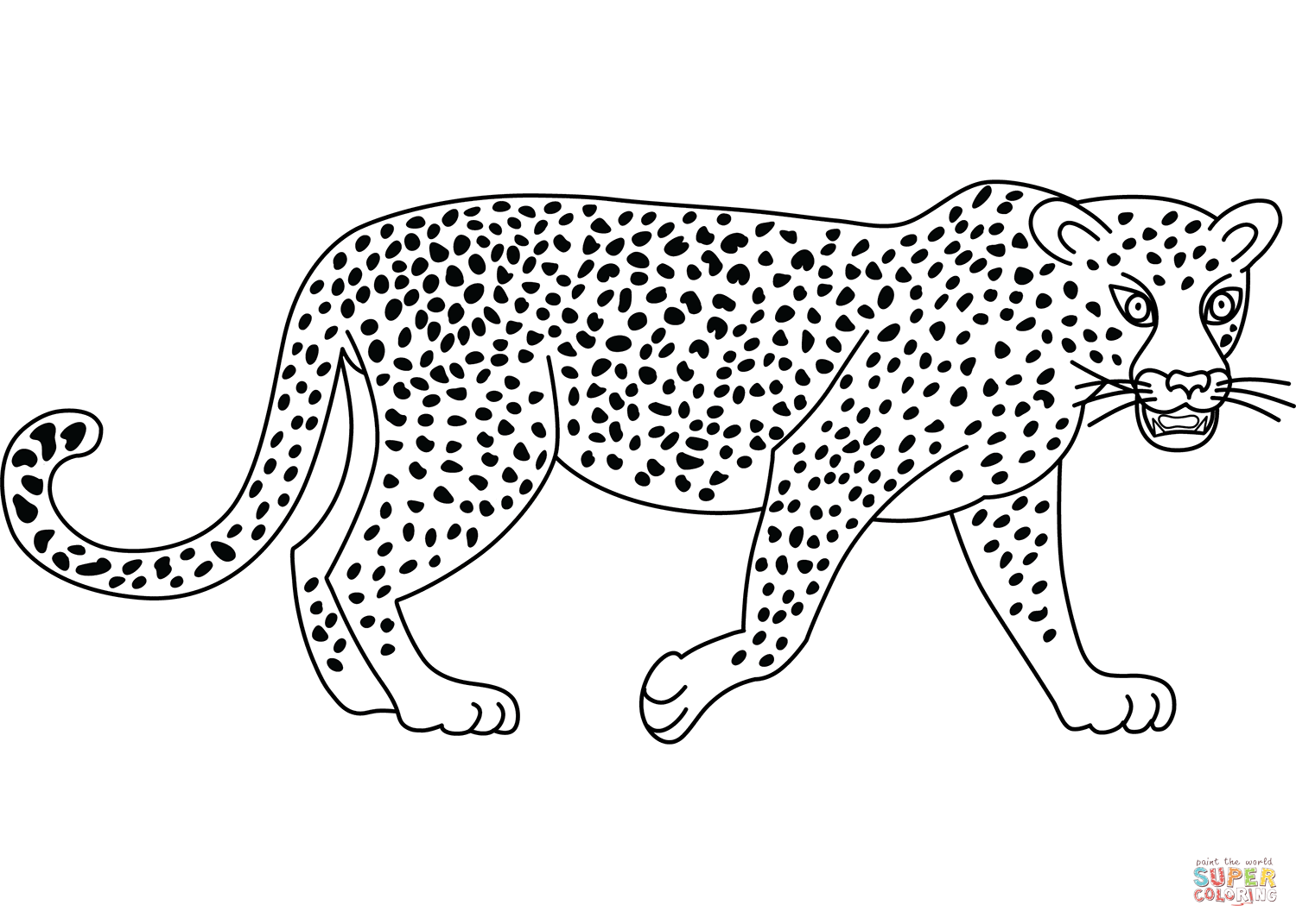 Leopard coloring page free printable coloring pages