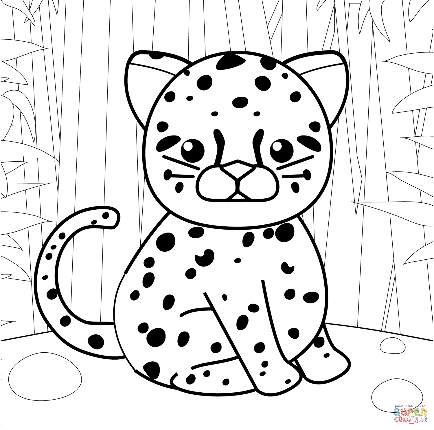 Leopard coloring page free printable coloring pages