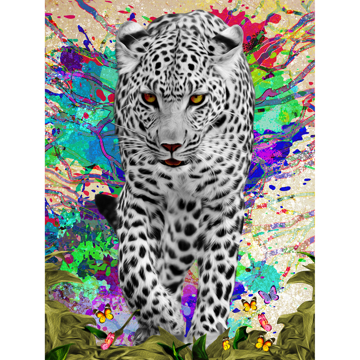 Leopard colour run piece jigsaw puzzle