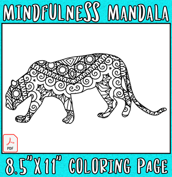 Leopard mandalas coloring page a mindfulness coloring pages for kids