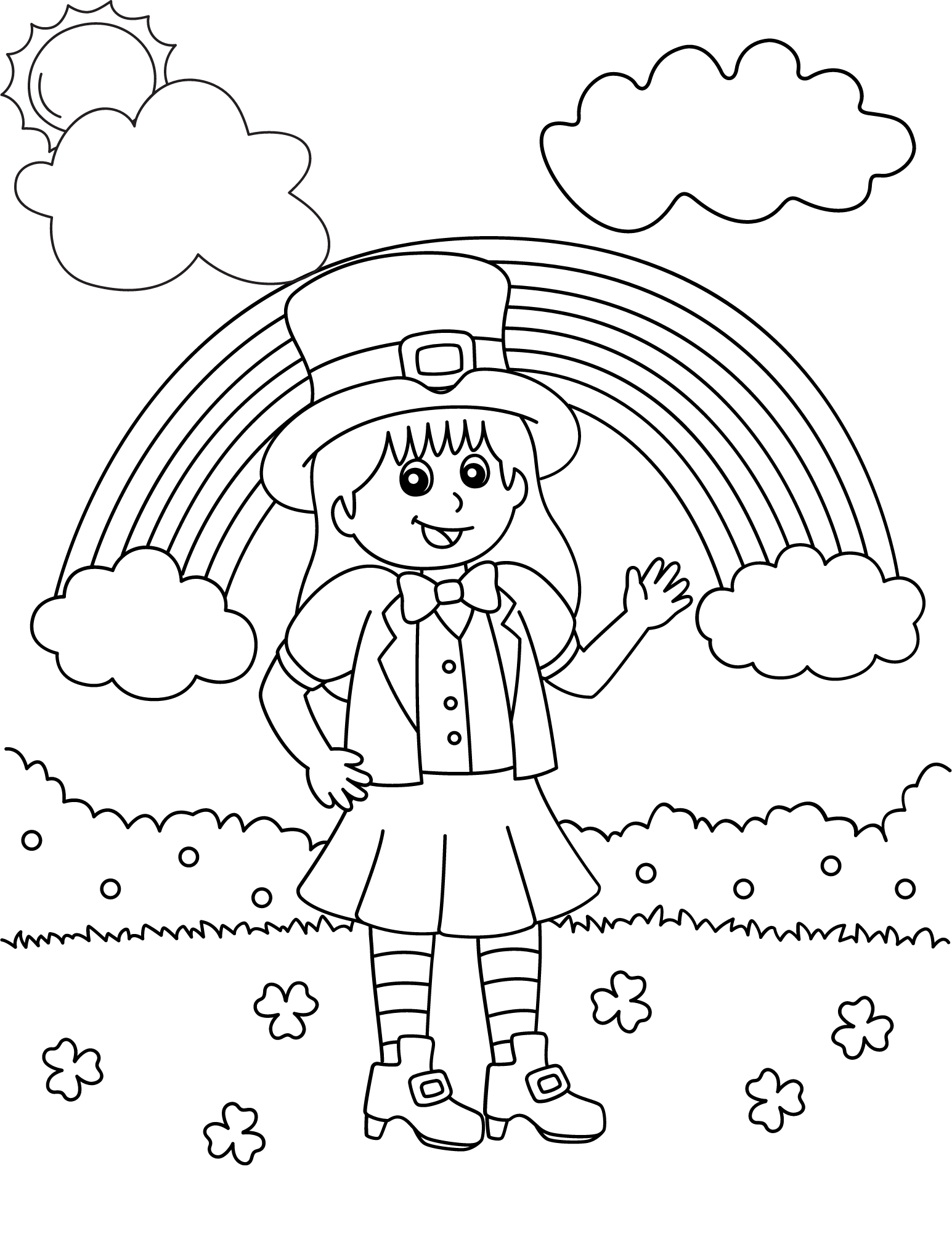 Cute leprechaun coloring pages