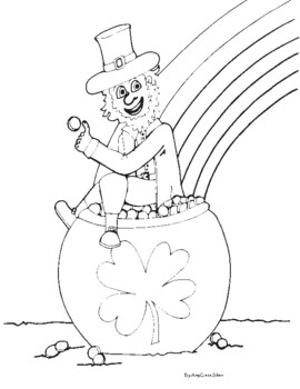 Leprechaun coloring page by amy grace sloan tpt