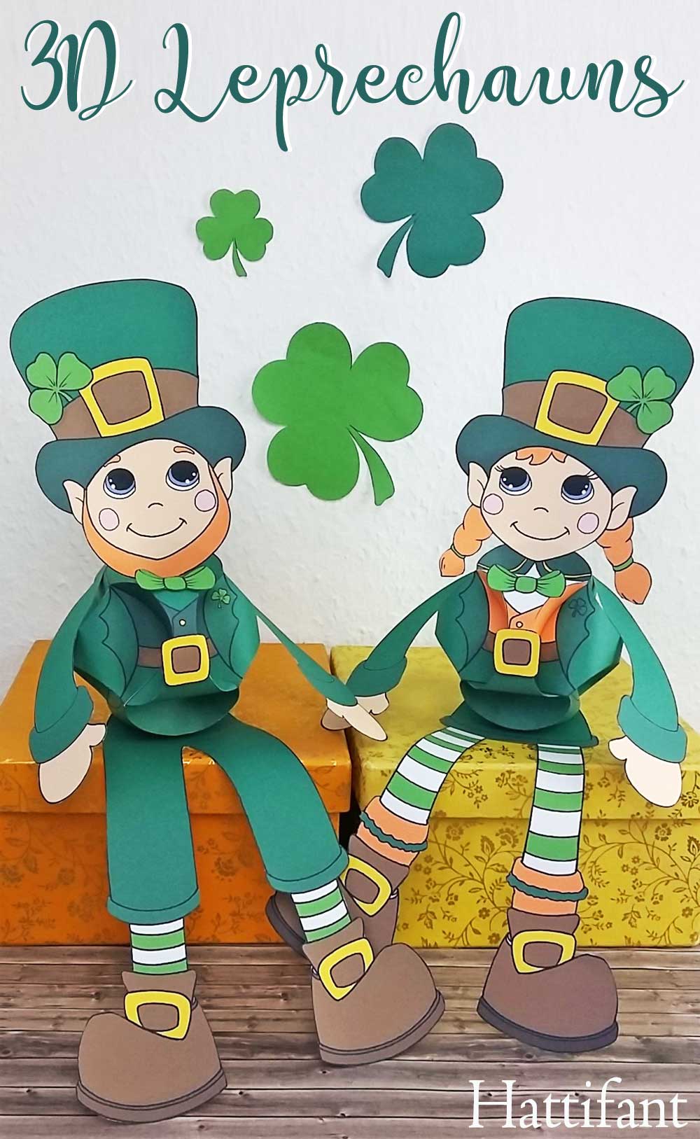 St patricks day d leprechaun paperball puppets