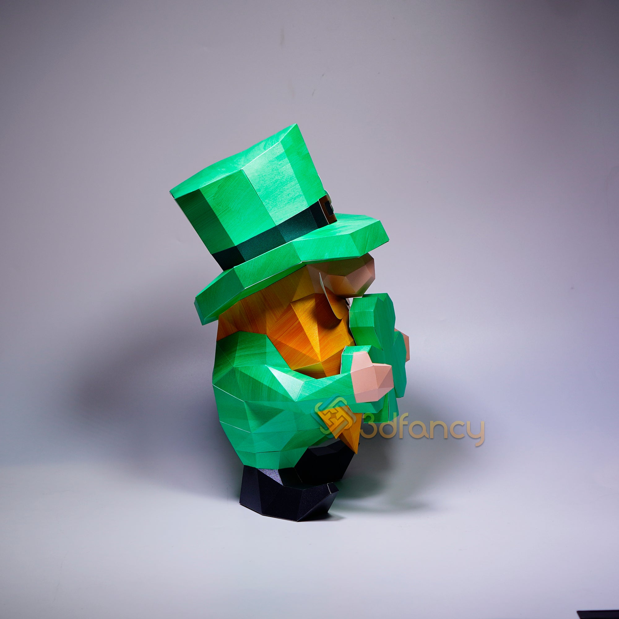 D papercraft gnome leprechaun pdf svg silhouette studio template fo â