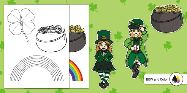 St patricks day cutouts kindergarten resource