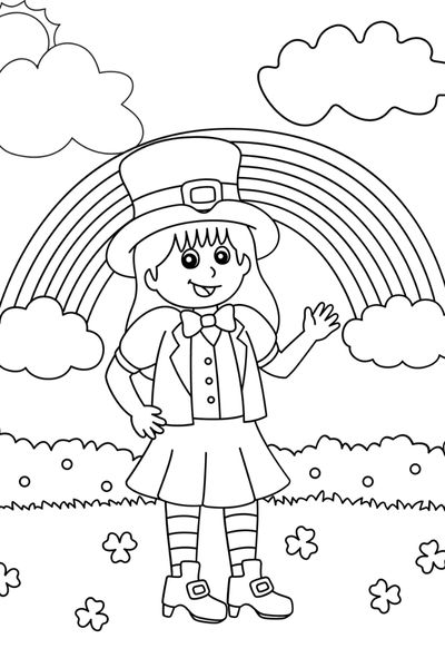 Cute leprechaun coloring pages