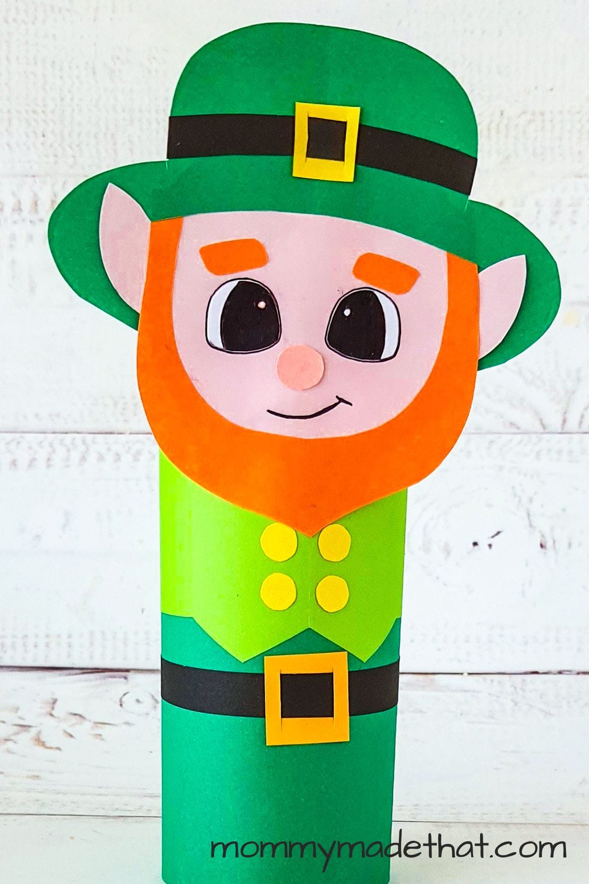 Toilet paper roll leprechaun with free template