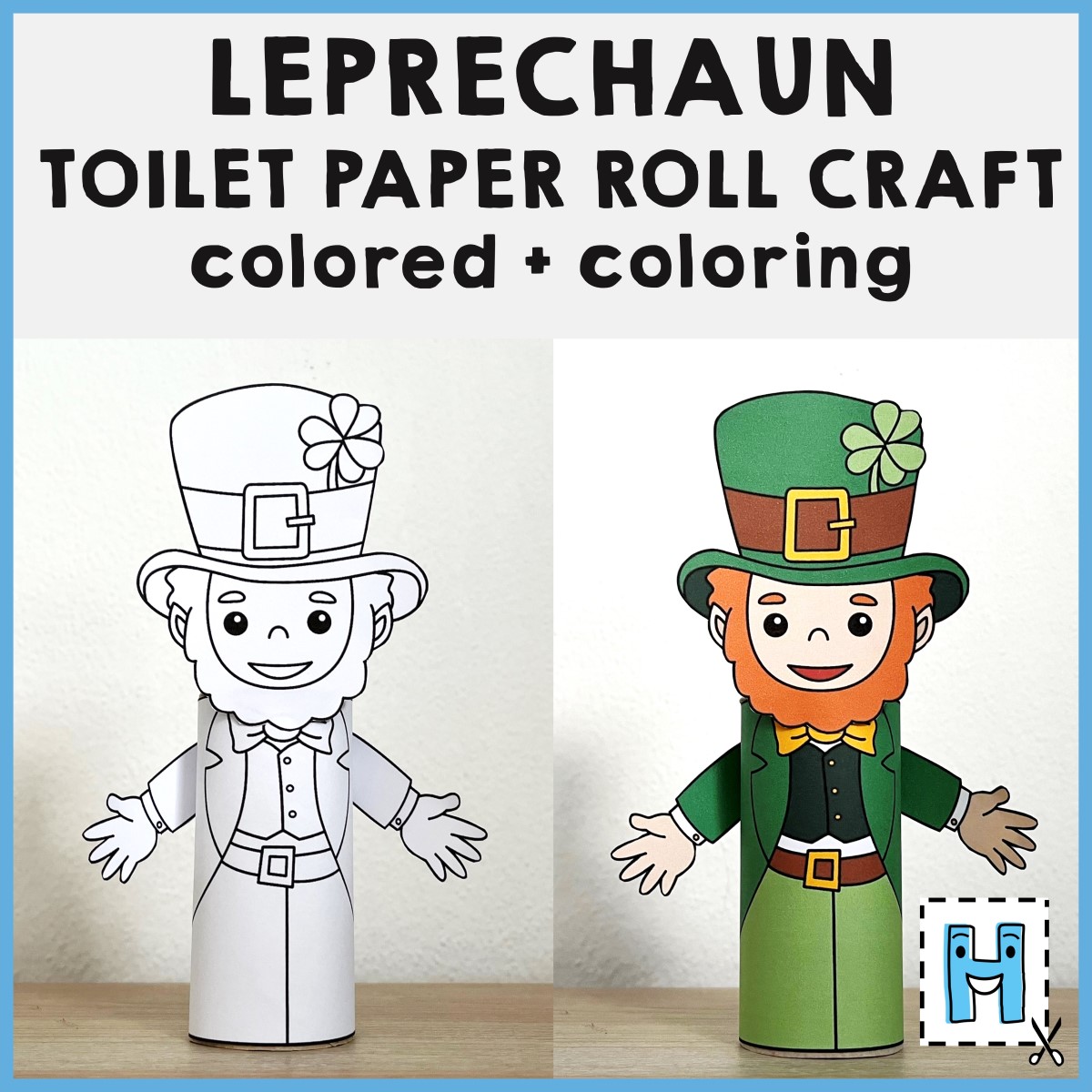 Leprechaun toilet paper craft printable st patricks day coloring activity made by teachers