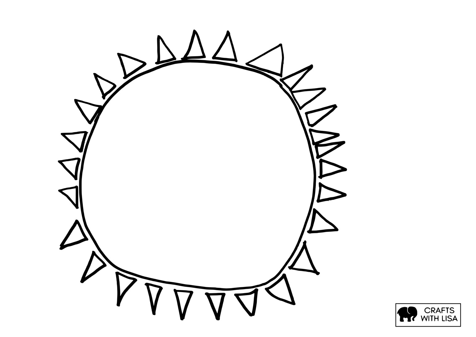 Sun shape coloring page