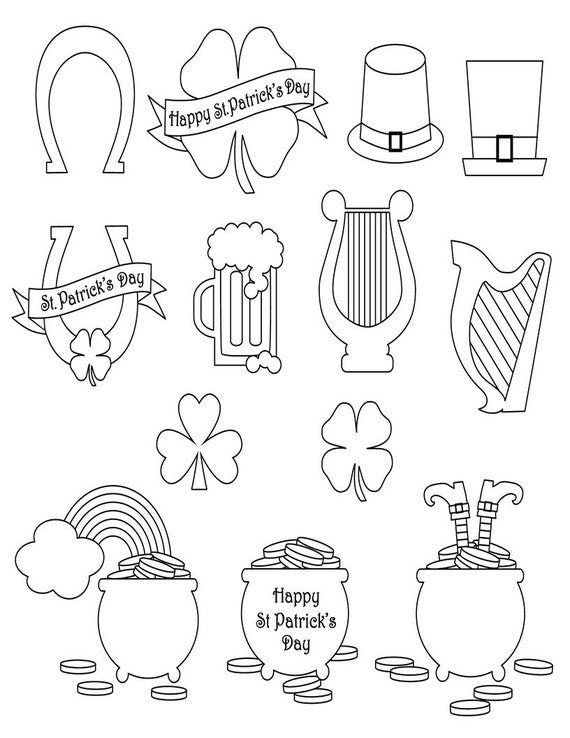 Printable st patricks day coloring pages instant download perfect for kids and adultscraft supplies relaxation create art color