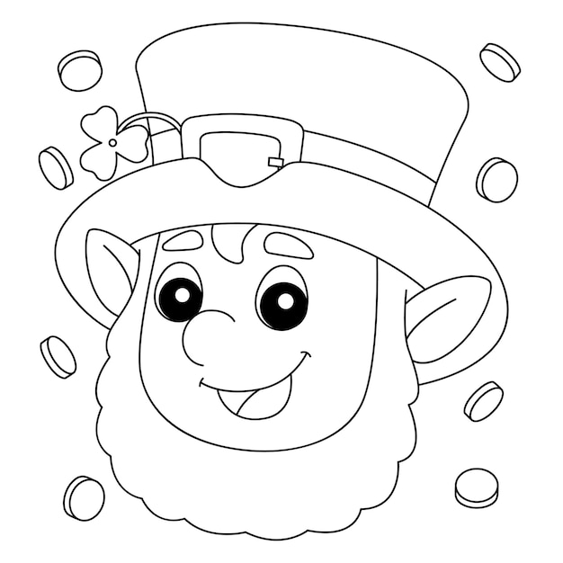 Premium vector st patricks day leprechaun coloring page for kids