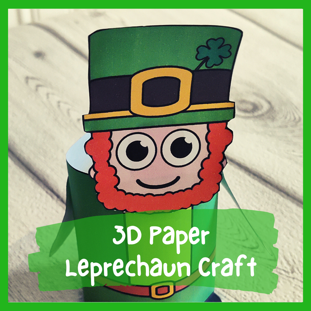 Simple paper leprechaun craft printable st patricks day craft