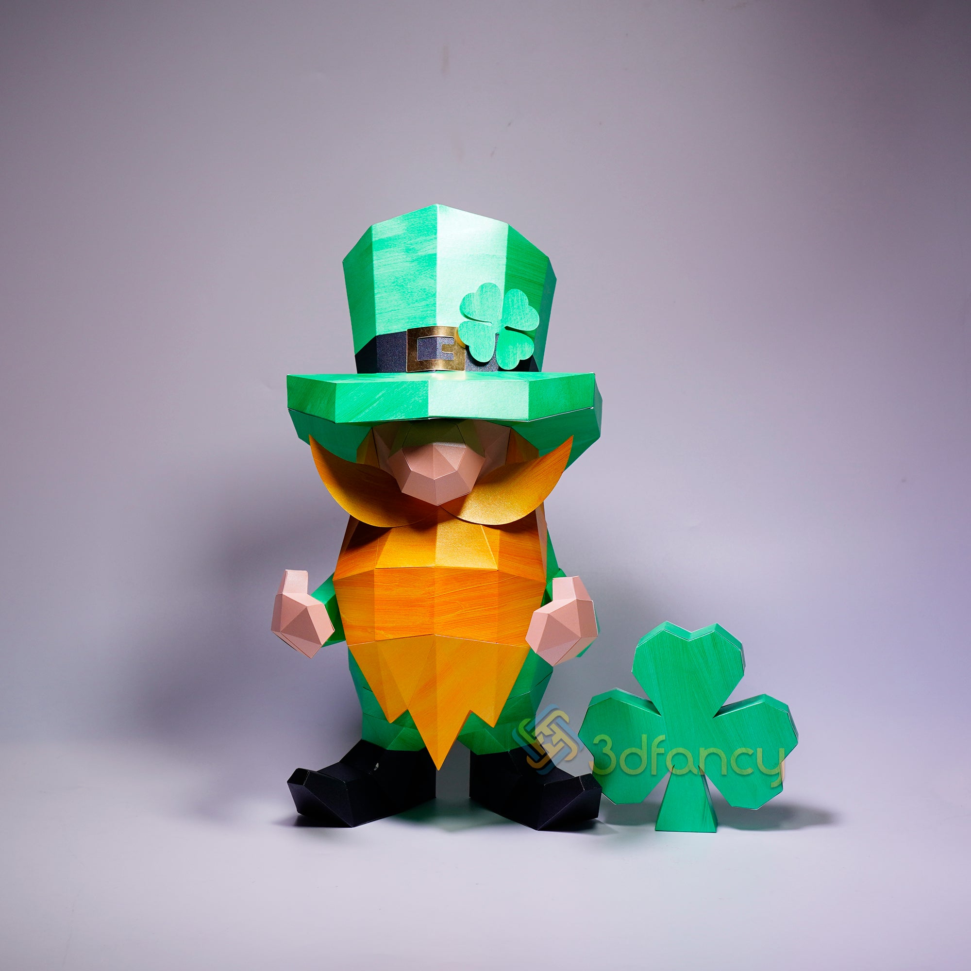 D papercraft gnome leprechaun pdf svg silhouette studio template fo â