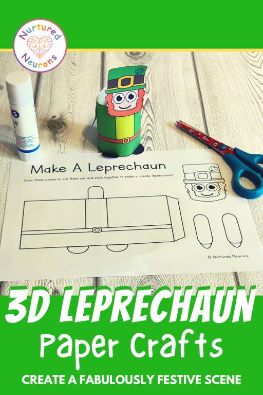 Simple paper leprechaun craft printable st patricks day craft